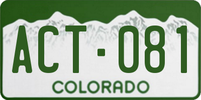 CO license plate ACT081