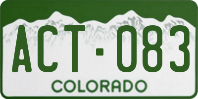 CO license plate ACT083