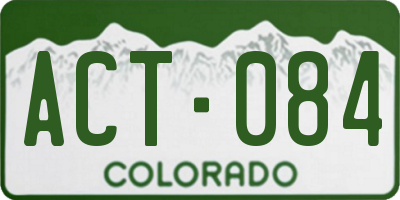 CO license plate ACT084