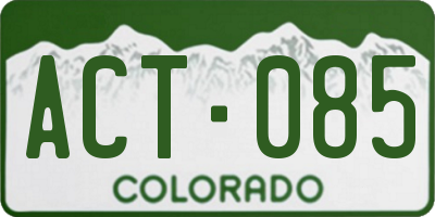 CO license plate ACT085
