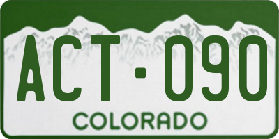 CO license plate ACT090