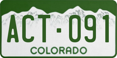 CO license plate ACT091