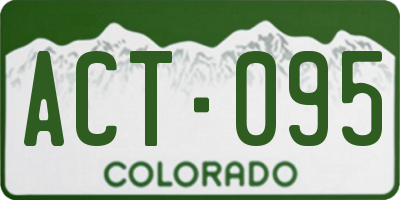 CO license plate ACT095