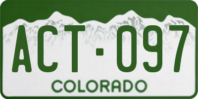 CO license plate ACT097