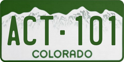 CO license plate ACT101