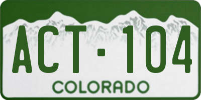 CO license plate ACT104