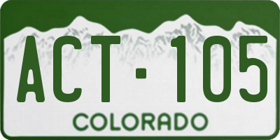 CO license plate ACT105