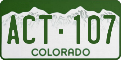 CO license plate ACT107