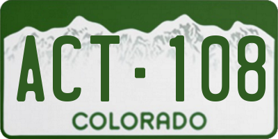 CO license plate ACT108