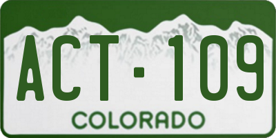 CO license plate ACT109