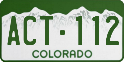 CO license plate ACT112