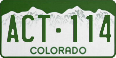 CO license plate ACT114