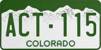 CO license plate ACT115