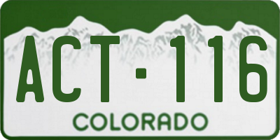 CO license plate ACT116