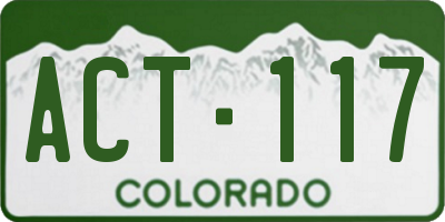 CO license plate ACT117