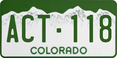 CO license plate ACT118