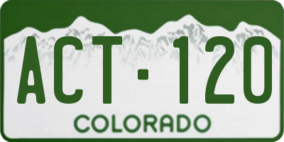 CO license plate ACT120