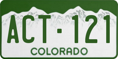 CO license plate ACT121