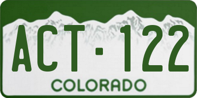 CO license plate ACT122