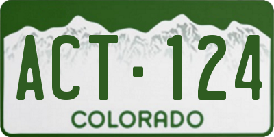 CO license plate ACT124