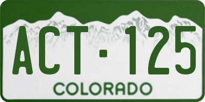 CO license plate ACT125
