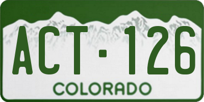 CO license plate ACT126