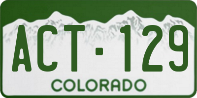 CO license plate ACT129