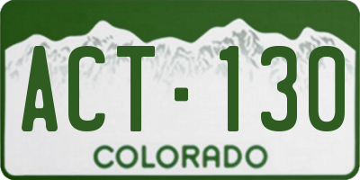 CO license plate ACT130