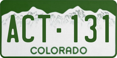 CO license plate ACT131