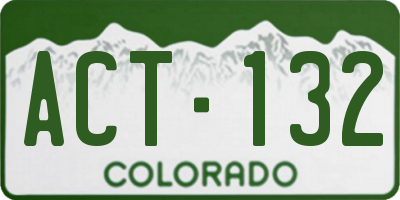 CO license plate ACT132