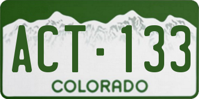 CO license plate ACT133