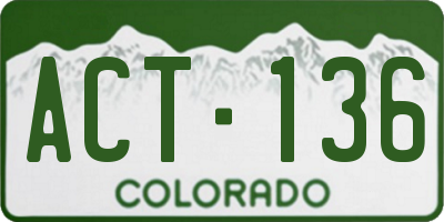 CO license plate ACT136