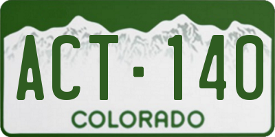 CO license plate ACT140