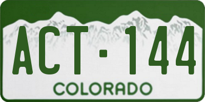 CO license plate ACT144