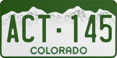 CO license plate ACT145