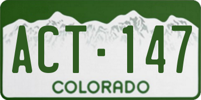 CO license plate ACT147