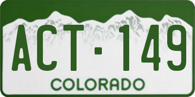 CO license plate ACT149