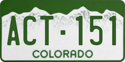 CO license plate ACT151