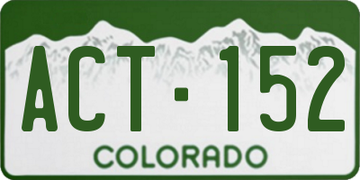 CO license plate ACT152