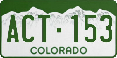 CO license plate ACT153