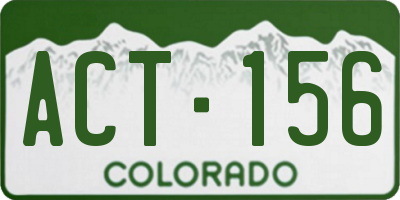 CO license plate ACT156