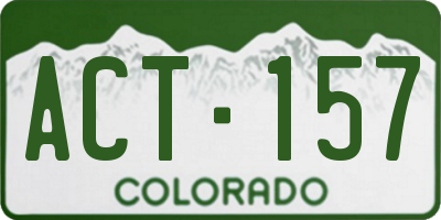 CO license plate ACT157