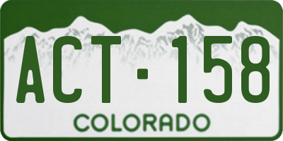 CO license plate ACT158