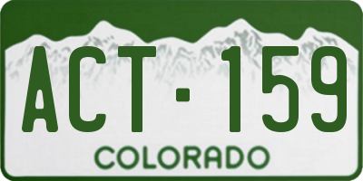 CO license plate ACT159