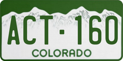 CO license plate ACT160