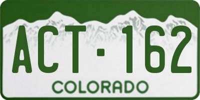 CO license plate ACT162