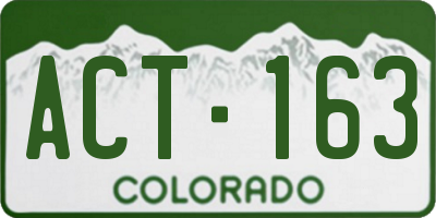 CO license plate ACT163