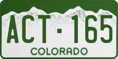 CO license plate ACT165