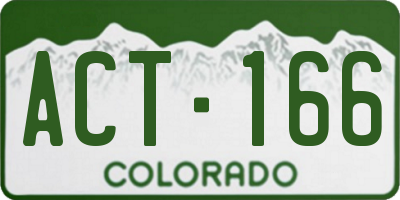 CO license plate ACT166