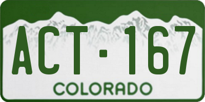 CO license plate ACT167